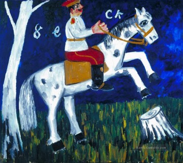  russisch malerei - Soldat auf einem Pferd 1911 Russisch
